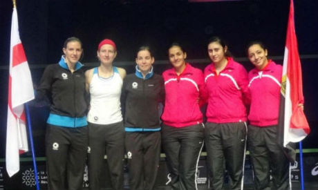 Egypt England women squash team (Al-Ahram)