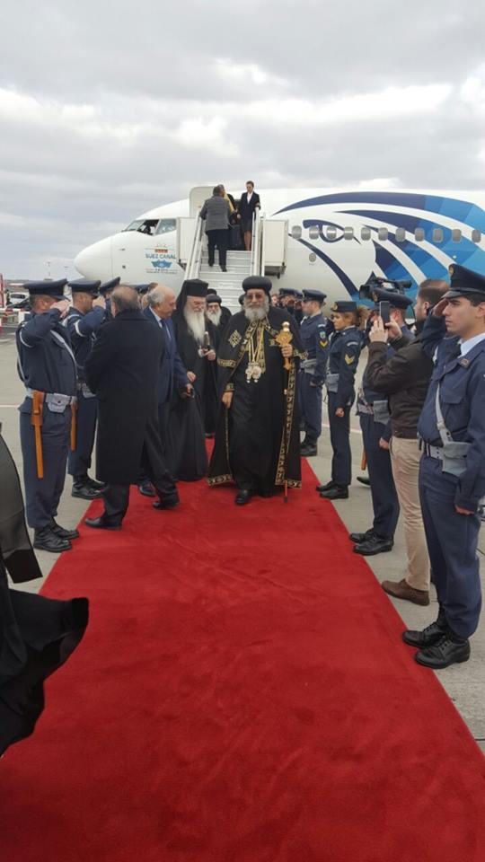 Egyptian Pope visits Greece and is welcomed by Greek officials