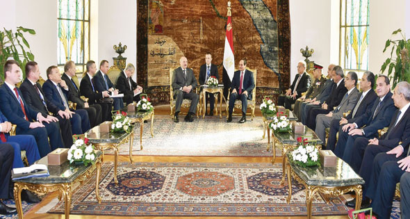 Egypt Belarus President meeting in Cairo Al-Ahram