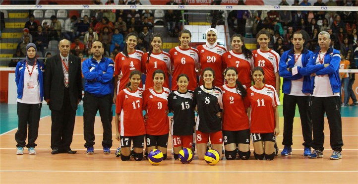 What do the modern Egyptians look like? - Egyptian young girls from Volleyball team with coaches