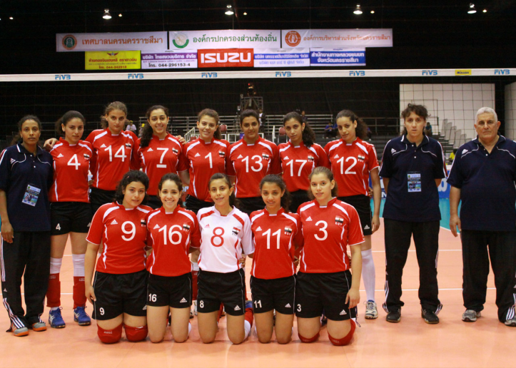 What do the modern Egyptians look like? - Egyptian young girls from Volleyball team with coaches