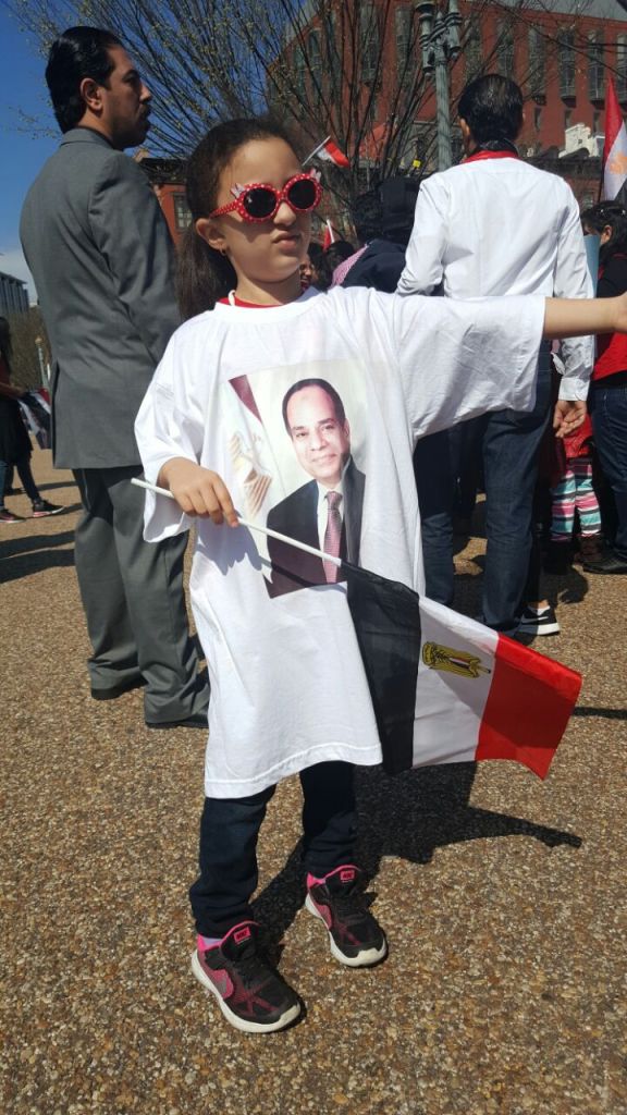 Egyptians in the USA welcome President El-Sisi during his visit to the White House (Source: Youm7)