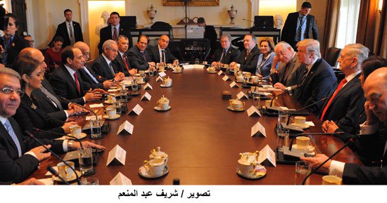 President El-Sisi of Egypt meet USA Counterpart at the White House (Source: Youm7)