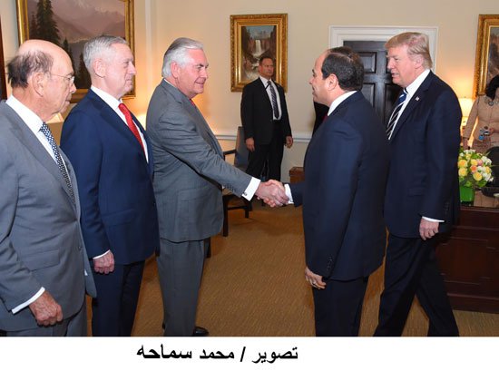 President El-Sisi of Egypt meet USA Counterpart at the White House (Source: Youm7)