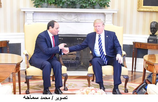 President El-Sisi of Egypt meet USA Counterpart at the White House (Source: Youm7)
