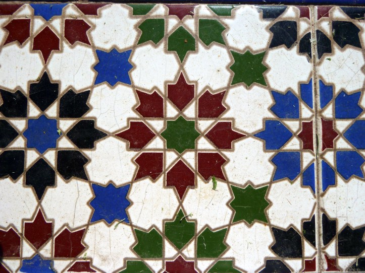 Traditional Arabic tiles with distinctive and artistic patterns.