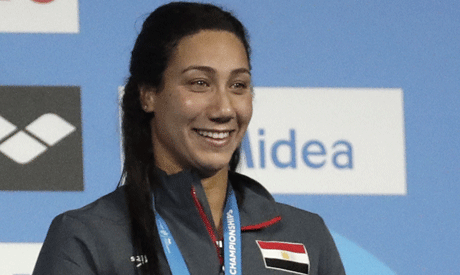 Farida Osman Egypt Swimming Champion gets Bronze Medal in FINA Chamionship 2017