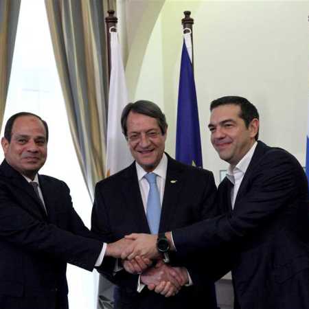 2017-11-23 Cyprus, Greece and Egypt President El-Sisi during Tripartite Summit in Nicosia 2017