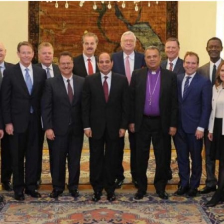 2017-11-28 Egypt President El-Sisi with Christian Evangelical world delegation in Cairo 2017 Al-Ahram 02