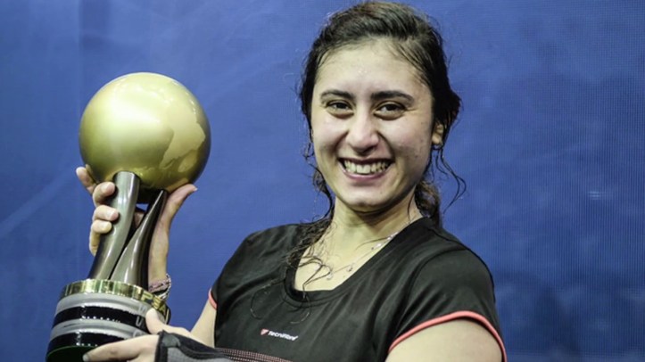 2018-02-23 Nour El Sherbini Egyptian woman squash player with world cup