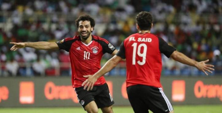 2018-03-18 Mo Salah celebrates a victory with the Egyptian National Team