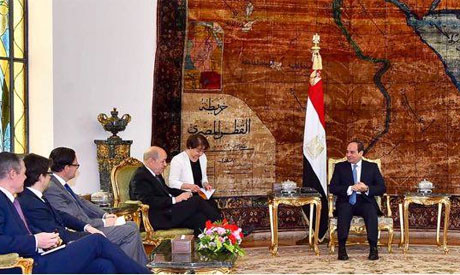 2018-04-30 French Minister FA Le Drian and Egyptian President El-Sisi in Cairo Egypt - Al-Ahram