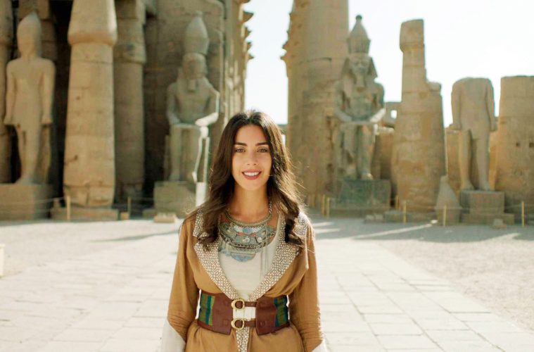 2019-05-22 Malak El Husseiny Egyptian singer at the Karnak temple of Luxor