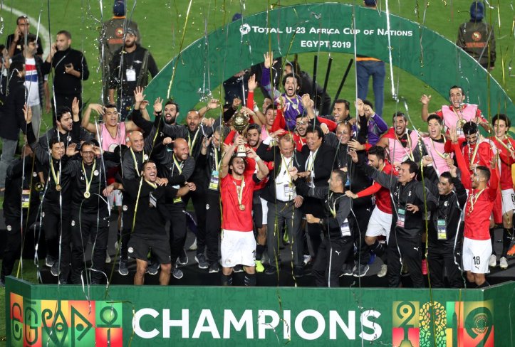 2019-11-26 Egypt AFCON U23 African Football Cup - Egypt Champions 2019 celebrations 01