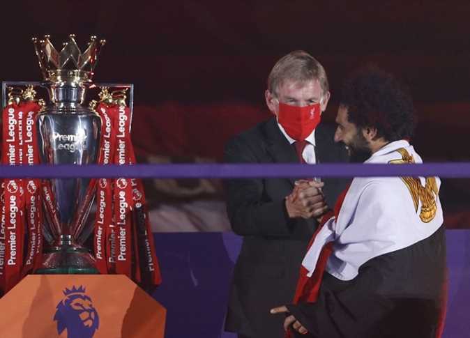 2020-10-06 Egypt Mo Salah Lifts English Premier League Trophy with Liverpool