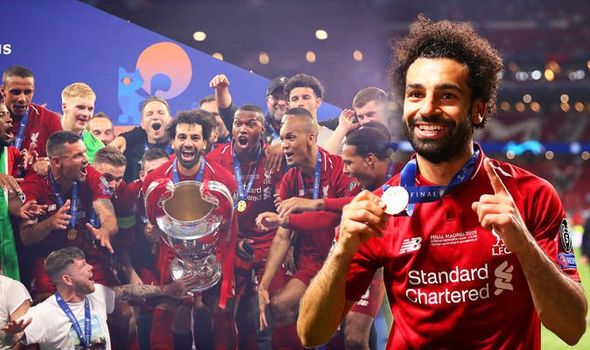 2020-10-06 Egypt Mo Salah lifts Football Chamions League Cup Liverpool 2019 Daily Express