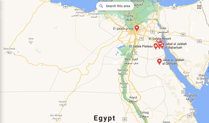 2020-10-27 Al Galala city Egypt on Red Sea Map