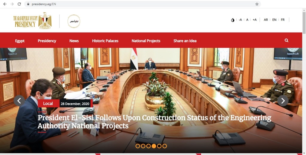 2020-12-30 Egyptian Presidency Website News and Updates presidency.eg 02